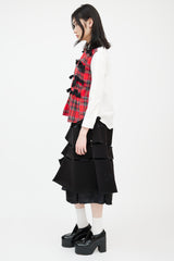 Comme des Garçons Tricot AD 2017 White & Red Plaid Bow Front Shirt