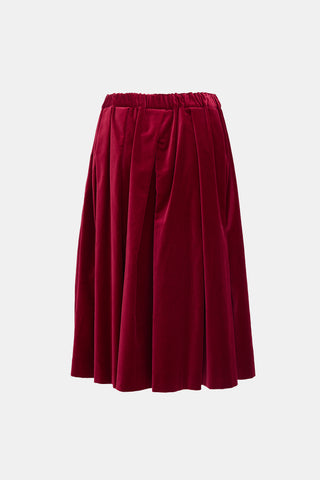 Comme des Garçons Velvet Pleated Midi Skirt