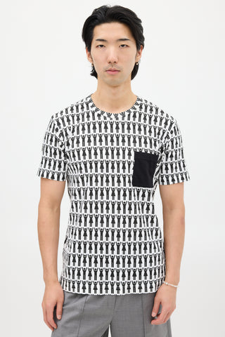 Comme des Garçons White & Black Graphic T-Shirt