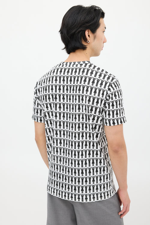 Comme des Garçons White & Black Graphic T-Shirt