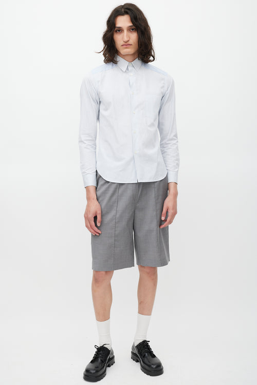 Comme des Garçons White & Blue Striped Shirt