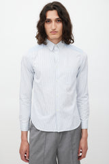 Comme des Garçons White & Blue Striped Shirt