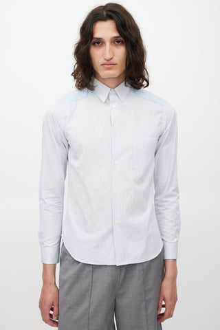 Comme des Garçons White & Blue Striped Shirt