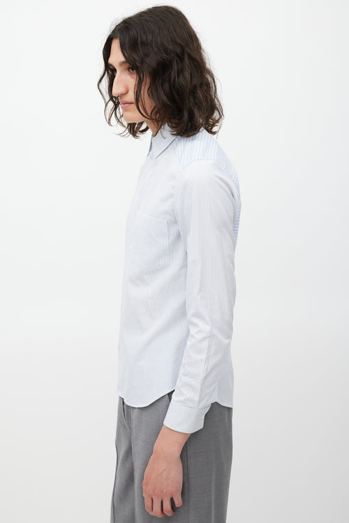 Comme des Garçons White & Blue Striped Shirt