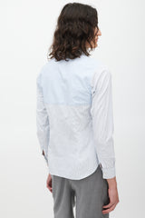 Comme des Garçons White & Blue Striped Shirt