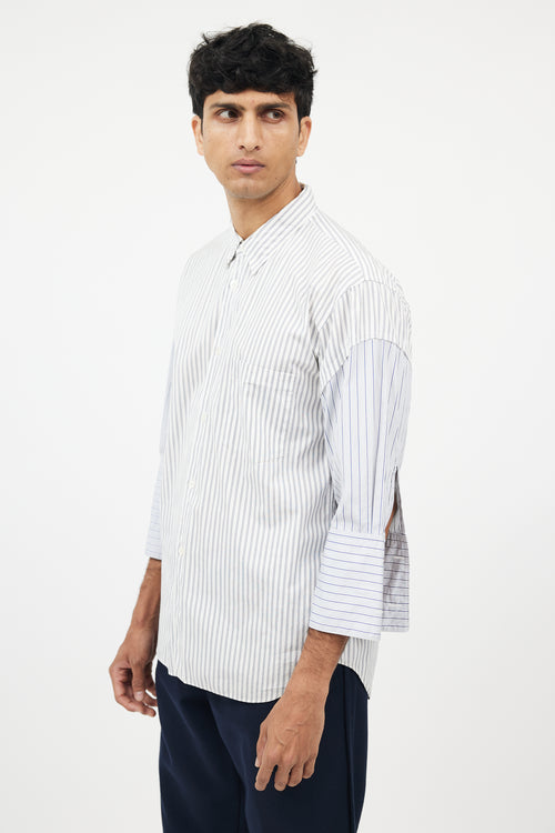 White & Blue Striped Shirt