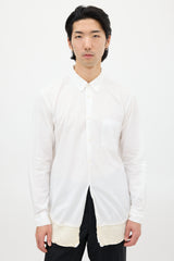 Comme des Garçons White & Cream Wool Panel Shirt