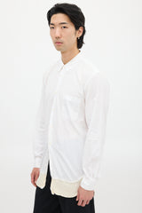 Comme des Garçons White & Cream Wool Panel Shirt