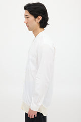 Comme des Garçons White & Cream Wool Panel Shirt