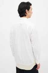 Comme des Garçons White & Cream Wool Panel Shirt