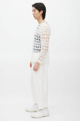 Comme des Garçons White Open Knit Sweater