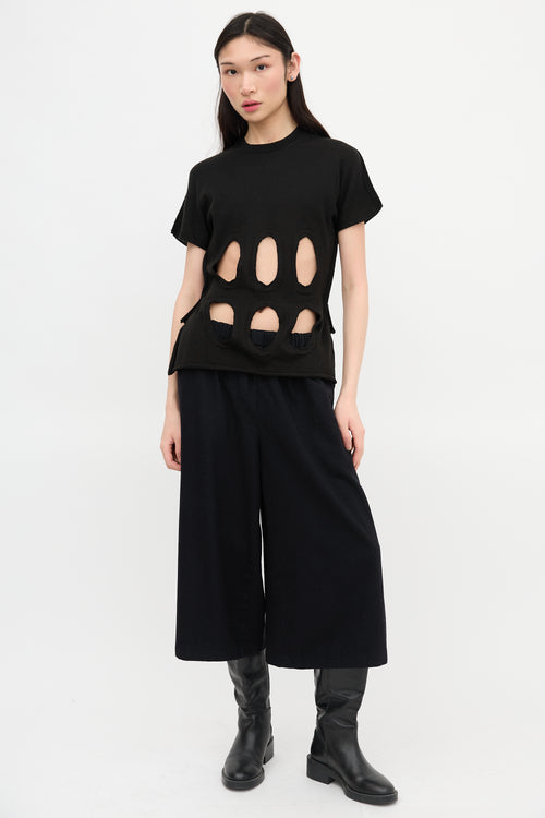 Comme des Garçons Wool Cutout T-Shirt