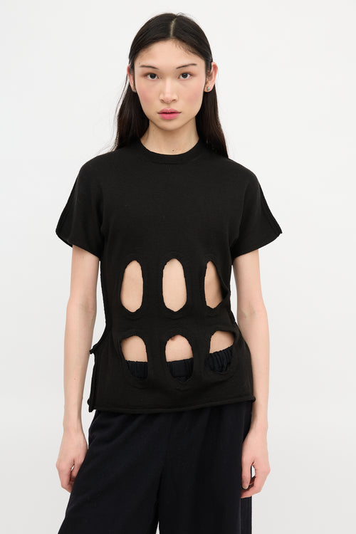 Comme des Garçons Wool Cutout T-Shirt