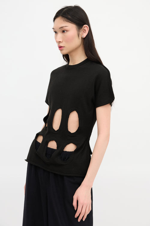 Comme des Garçons Wool Cutout T-Shirt