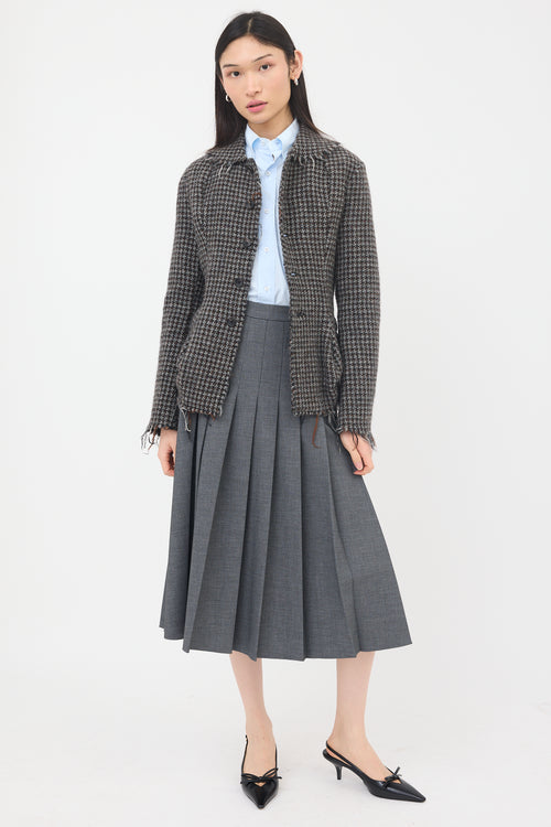 Comme des Garçons Wool Tweed Frayed Jacket