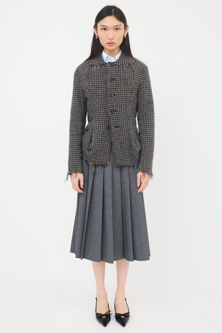Comme des Garçons Wool Tweed Frayed Jacket