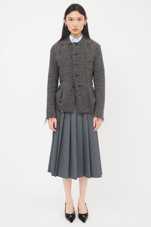 Comme des Garçons Wool Tweed Frayed Jacket
