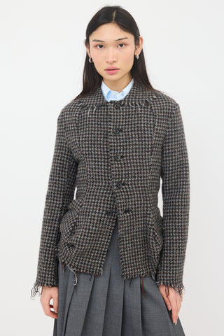 Comme des Garçons Wool Tweed Frayed Jacket