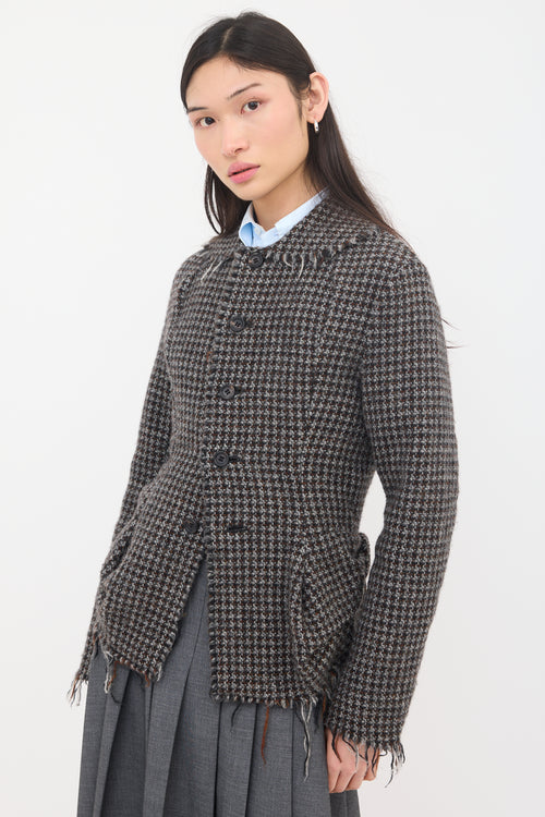Comme des Garçons Wool Tweed Frayed Jacket