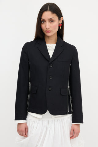 Comme des Garçons Wool Zip Blazer
