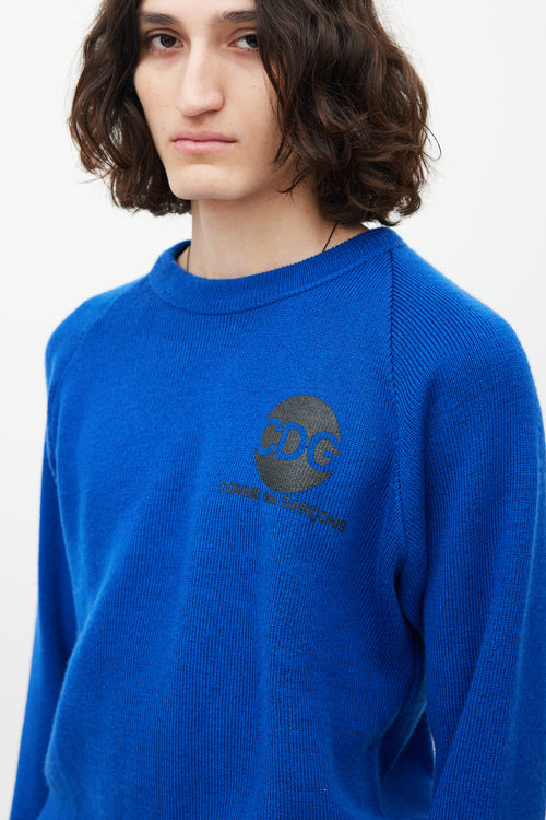 Comme des Garçons X Good Design Shop Blue & Black Logo Sweater