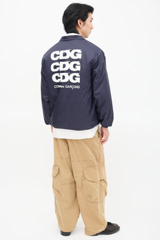 Comme des Garçons X Good Design Shop Navy Nylon Logo Jacket