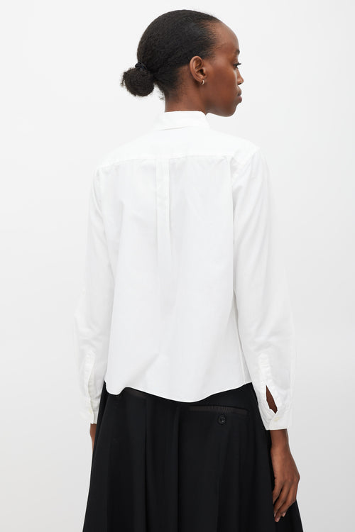 Comme des Garçons Black FW 2010 White Cotton Snap Button Front Shirt