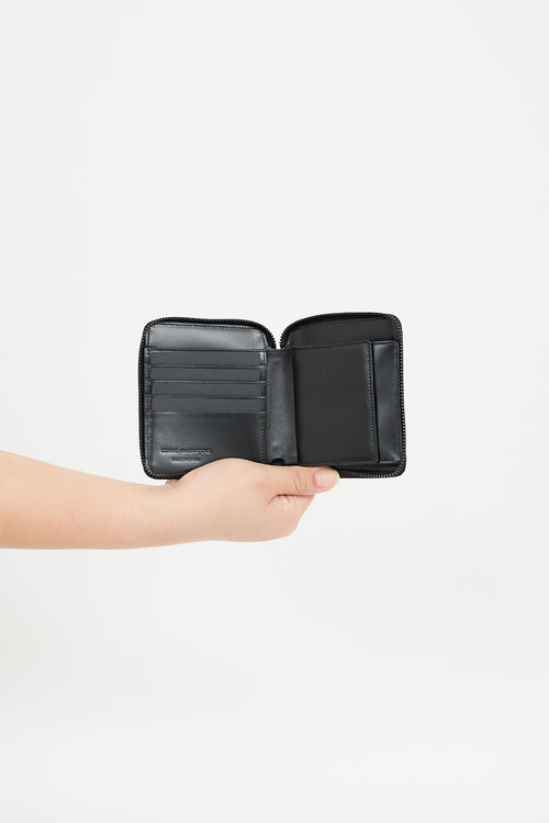 Comme des Garçons Black Leather Zip Bi-Fold Wallet