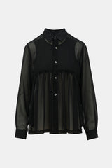 Comme des Garçons Chiffon Ruched Blouse