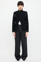 Comme des Garçons FW 2000 Wool Ruffle Trim Blazer