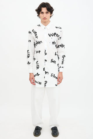 Comme des Garçons Homme FW 2021 Script Shirt