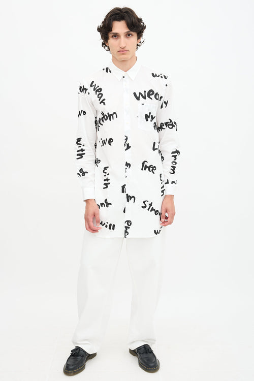 Comme des Garçons Homme FW 2021 Script Shirt