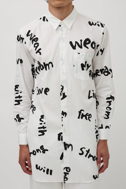 Comme des Garçons Homme FW 2021 Script Shirt
