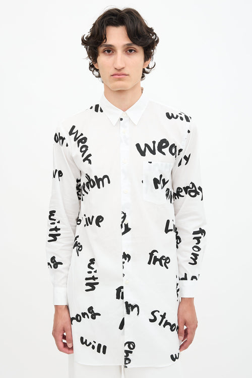 Comme des Garçons Homme FW 2021 Script Shirt