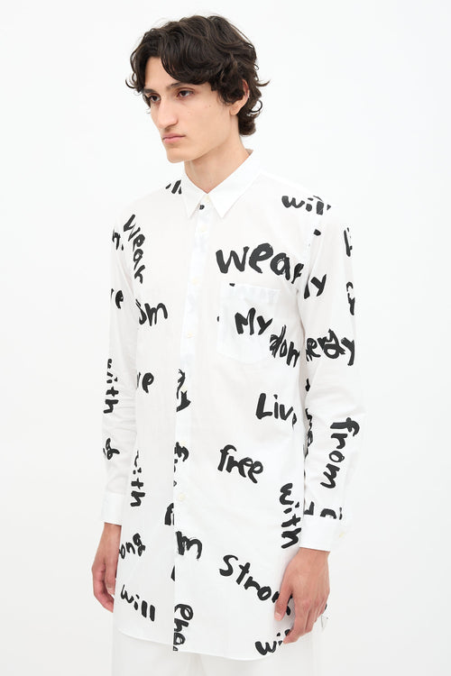 Comme des Garçons Homme FW 2021 Script Shirt
