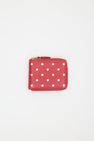Comme des Garçons Leather Polka Dot Zip Wallet