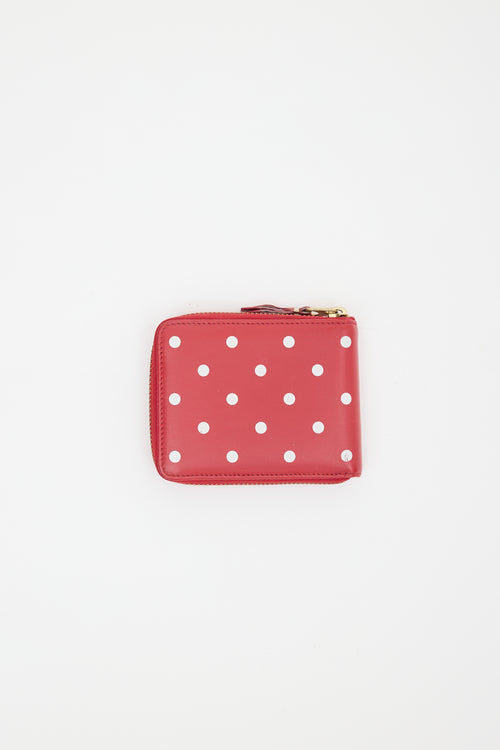 Comme des Garçons Leather Polka Dot Zip Wallet