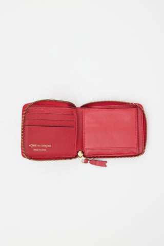 Comme des Garçons Leather Polka Dot Zip Wallet