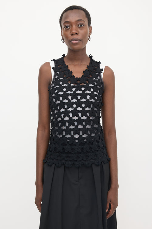 Comme des Garçons Mesh & Crochet Star Top
