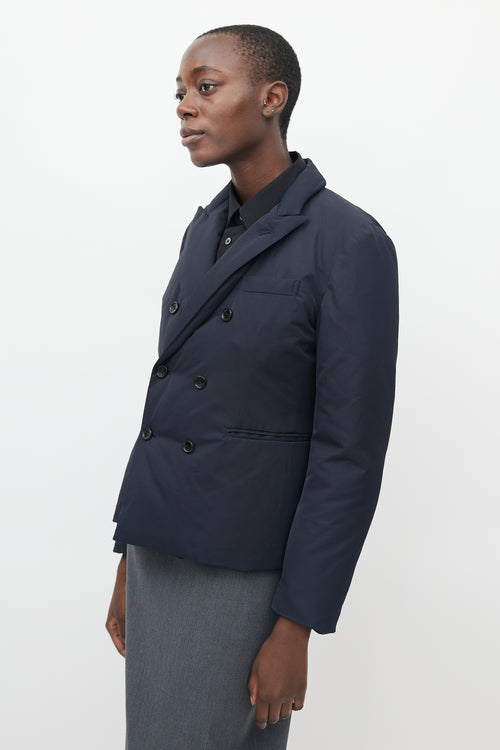 Comme des Garçons Navy Double Breasted Suit Puffer Jacket