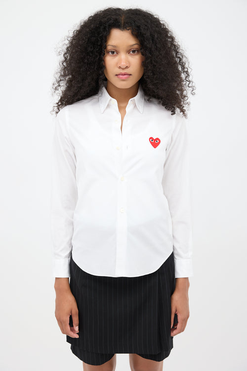 Comme des Garçons PLAY White Heart Patch Shirt