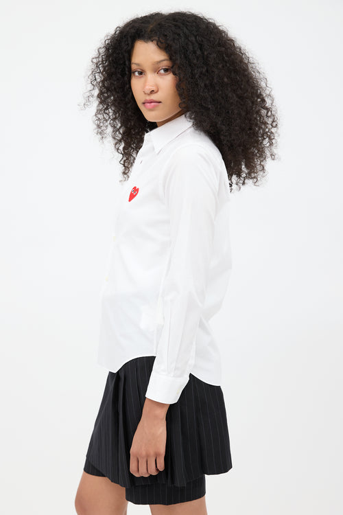 Comme des Garçons PLAY White Heart Patch Shirt