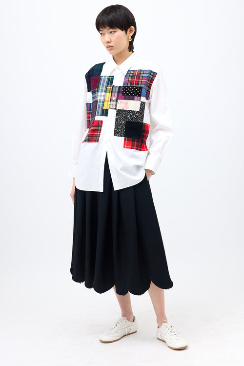 Comme des Garçons Scalloped Hem Midi Skirt