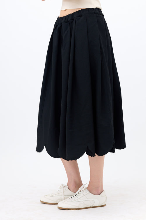 Comme des Garçons Scalloped Hem Midi Skirt