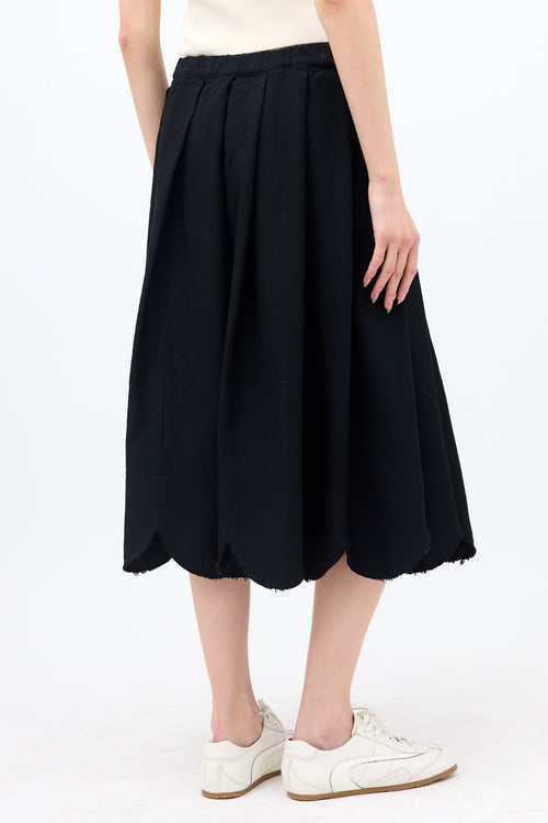 Comme des Garçons Scalloped Hem Midi Skirt