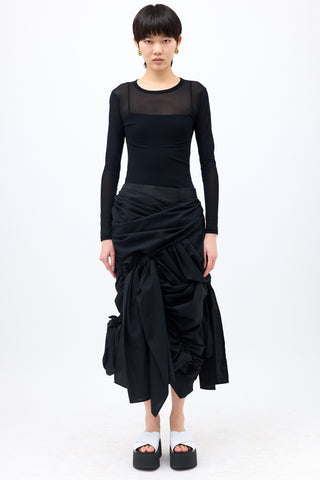 Comme des Garçons Tao Wool Draped Ruched Skirt