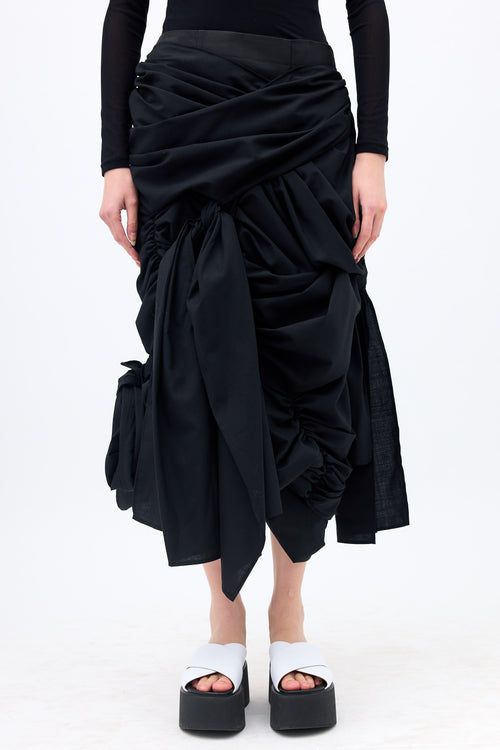 Comme des Garçons Tao Wool Draped Ruched Skirt