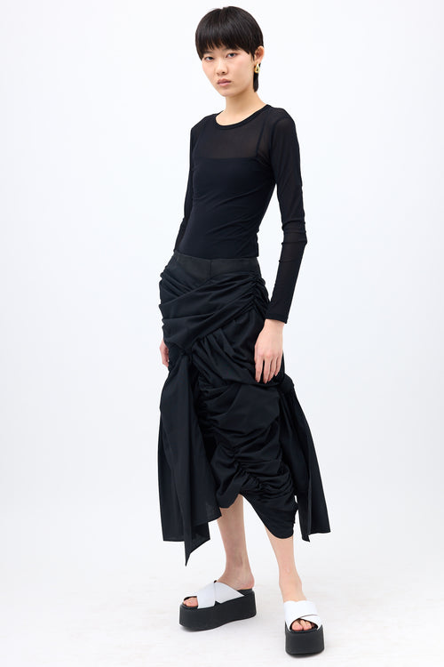 Comme des Garçons Tao Wool Draped Ruched Skirt