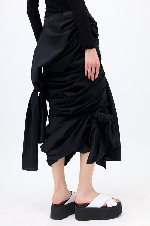 Comme des Garçons Tao Wool Draped Ruched Skirt