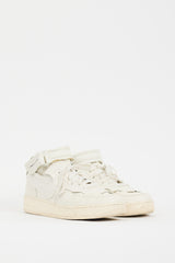 Comme des Garçons X Nike White Leather Air Force 1 Mid Sneaker